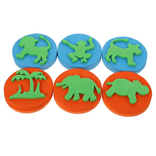 Warmhm 6 Stück Teiliges Eva Stempel für Niedliche Tiermuster Handstempel für Kreatives und Basteln Wiederverwendbar und Sicher für Kleine Hände von Warmhm