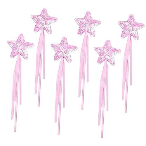 Warmhm 6 Stück Teiliges Glitzernde Feenstäbe Sternform für Accessoires für Halloween Cosplay und Rollenspiele von Warmhm