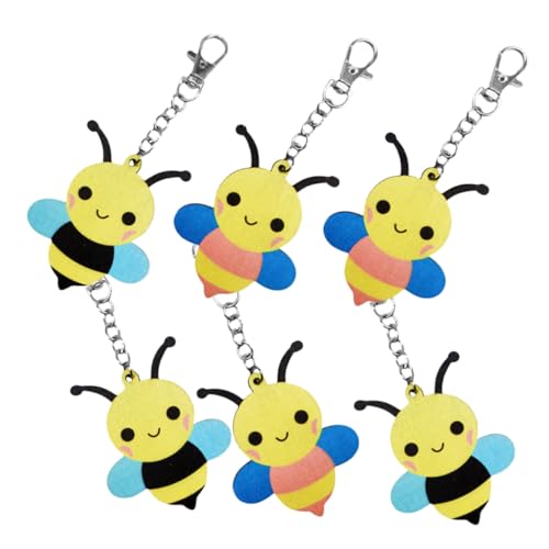 Warmhm 6 Stück Teiliges Holz Bienen Schlüsselanhänger Cartoon Design Leicht und Klein Dekorativer Bienenschlüsselring für Taschen Rucksäcke Autoschlüssel als Partygeschenk und Mitgebsel Warmhm 6 Stück Teiliges Holz Bienen Schlüsselanhänger Cartoon Design Leicht und Klein Dekorativer Bienenschlüsselring für Taschen Rucksäcke Autoschlüssel als Partygeschenk und Mitgebsel von Warmhm