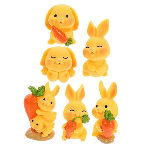 Warmhm 6 Stück Teiliges Miniatur Kaninchen Figuren Hochwertigem Harz für Tischdekoration Deko für Garten Büro und Zuhause Niedliche Hasenornamente für Mini Warmhm 6 Stück Teiliges Miniatur Kaninchen Figuren Hochwertigem Harz für Tischdekoration Deko für Garten Büro und Zuhause Niedliche Hasenornamente für Mini von Warmhm