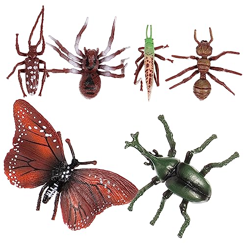 Warmhm 6 Stück Teiliges Realistische Insekten Spielzeugfiguren aus Pädagogisches Modell für Tier und Insektenpartys Spielerisches Lernen über Insektenlebenszyklen von Warmhm