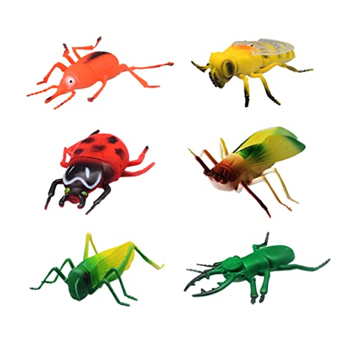 Warmhm 6 Stück Teiliges Realistische Insektenfiguren für Jungen und Pädagogisches Modell Kreativität und Erkennung von Insekten für Garten und Lernspiele von Warmhm