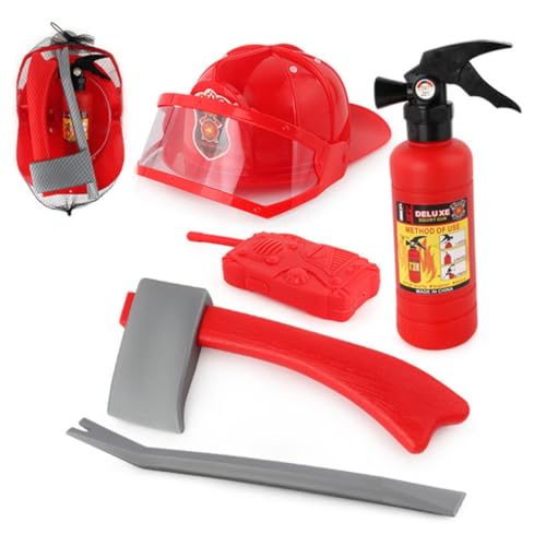 Warmhm 6 Stück Teiliges Rollenspiel Set für Verkleidung mit Wasserpistole und Sprinkler Kreatives für Feuerwehrpartys und Vorschule Rot Warmhm 6 Stück Teiliges Rollenspiel Set für Verkleidung mit Wasserpistole und Sprinkler Kreatives für Feuerwehrpartys und Vorschule Rot von Warmhm