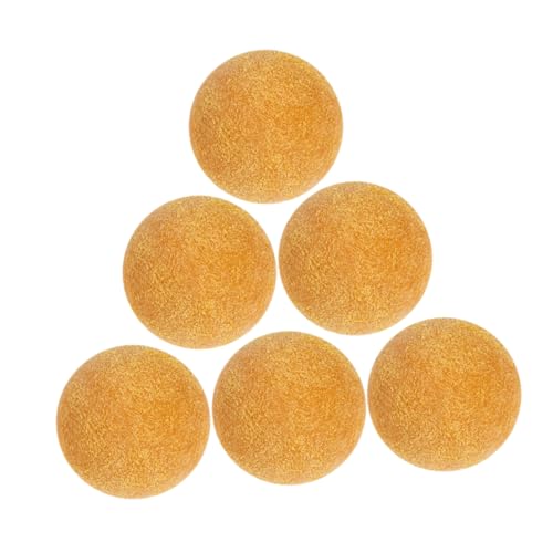 Warmhm 6 Stück Tischfußballmatte Kleiner Fußball Tischfußballspiel Für Mini Tischkicker Für Tischfussball Tischkugel Fußballtisch Ersatzbälle Für Kickerbälle Abs Yellow von Warmhm