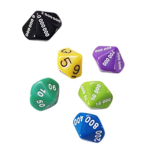 Warmhm 6 Stück Würfel brettspiel zubehör spieleabend Spielabend Games Night dice Set Bar Spiele Farbübereinstimmendes Spiel Party-Requisite Spielstütze aus Kunststoff Spielzubehör Plastik von Warmhm