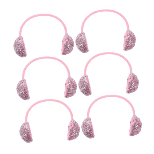 Warmhm 6 Stück Zubehör Für Puppen-ohrenschützer Spielzeugmikrofon Amerikanische Puppenkleidung Kostümmikrofon Wiedergeborene Babypuppen Haargummis Für Kleine Mädchen Rosa Plastik von Warmhm