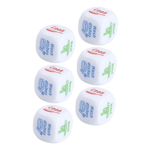 Warmhm 6 Stück aus Acryl Lustige Haushaltsaufgaben groß für Party Erwachsene Wie interessantes Würfelspielzeug kreatives Würfelspielzeug Würfelspiele Weiß Warmhm 6 Stück aus Acryl Lustige Haushaltsaufgaben groß für Party Erwachsene Wie interessantes Würfelspielzeug kreatives Würfelspielzeug Würfelspiele Weiß von Warmhm