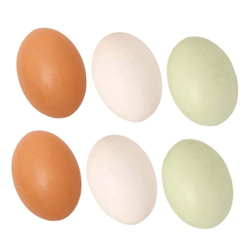 Warmhm 6 Stück nachgeahmte Eier Eierdekor Eier Künstliche Eier simulierte Eier Ostereier Dekoration DIY Ostereier Nein künstliche gefälschte Eier Ostereier selber Machen hölzern von Warmhm