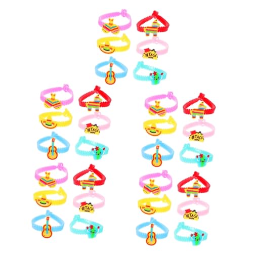 Warmhm 60 STK mexikanisches Armband faschingsparty Karneval Accessoires Dekor Armbänder Armband mit Karnevalsthema wiederverwendbares Armband Kaktus Geschenk Spielzeug schmücken Kind PVC von Warmhm