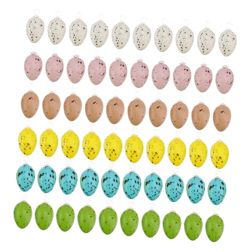 Warmhm 60 Stück Eier Dekoration Gesprenkelte Künstliche Eier für DIY Bastelprojekte Ostern Festlichkeiten Handgemachte Dekorationen Farbe Zufällig Zufällige Farbe von Warmhm