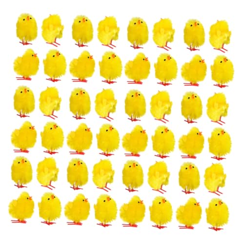 Warmhm 60 Stück Hühner Deko Requisiten Plüschtiere Mini Küken Flauschig Süß Flauschig Mini Küken Aufziehspielzeug Schweinchen Hühner Häschen Babyspielzeug Ausgestopftes von Warmhm