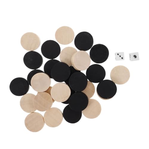 Warmhm 60 Stück Schachzubehör Schachbrett familienspiele Holz Schachfiguren für Anfänger Schachspiel für spielbrett Dame Brettspiel Brettspiele Mini-Backgammon Schach Dame hölzern von Warmhm