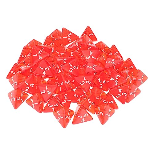 Warmhm 60Stücke Transparente Rote Vierseitige Set Für Spiele Spielwürfel Für Trpg Und Tischspiele Würfelschale von Warmhm