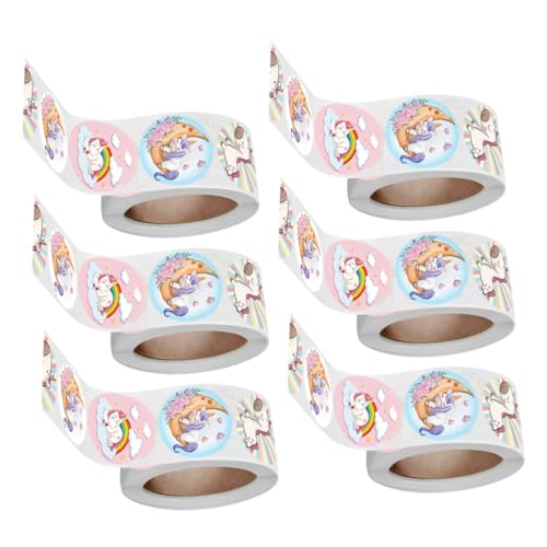 Warmhm 6Rollen Belohnungsaufkleber Dekorative Geschenkverpackungs Und Dichtungsetiketten Mit Niedlichen Tiermotiven Selbstklebende Aufkleber Für Kreative Bastelprojekte Und Anreize von Warmhm