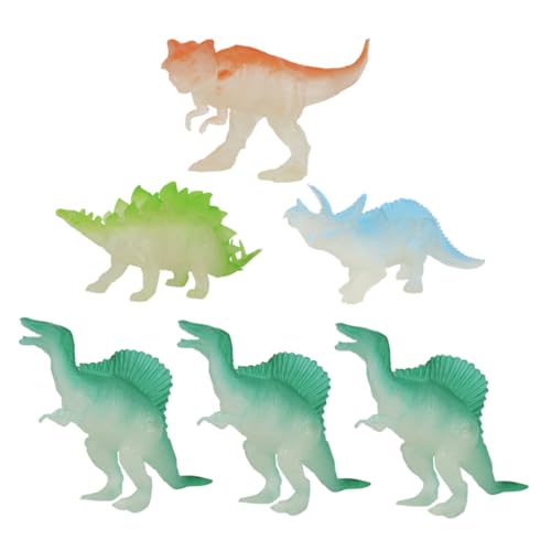 Warmhm Dinosaurier Spielzeug 6 Stücke Glow Dark Spielzeug Simulation Tier Für Kinder Zufällige Stil von Warmhm