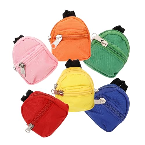 Warmhm 6Stücke Mini Rucksack Für Puppen Schlüsselanhänger Und Zubehör Langlebiger Canvas Rucksack Für Kreative Spielideen Und Aufbewahrung Von Kleinigkeiten von Warmhm