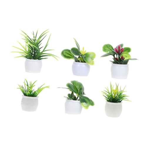 Warmhm 6Stücke Pflanzen Ornament Kunststoff Topfpflanzen Figuren für Mini Deko Puppenhaus Garten Zubehör Lebendige Pflanzenstatue für Kreative Gestaltung Warmhm 6Stücke Pflanzen Ornament Kunststoff Topfpflanzen Figuren für Mini Deko Puppenhaus Garten Zubehör Lebendige Pflanzenstatue für Kreative Gestaltung von Warmhm