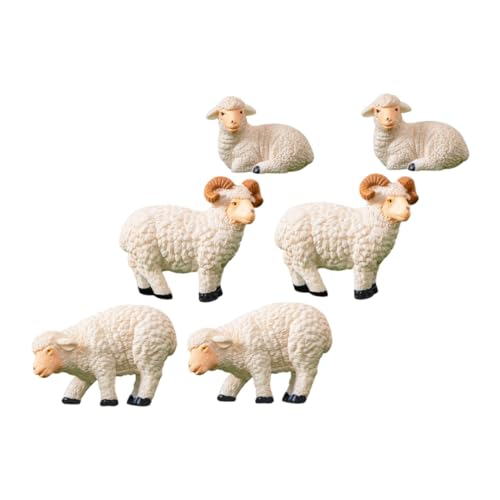 Warmhm Tiere Figuren Deko Schaf 6er Set Miniatur Schaf Figuren Aus Resin Lebendige Schafstatue Für Garten Und Dekoration Weiße Bockschafe Weiße Mutterschafe Tierfiguren Für Mooslandschaften Warmhm Tiere Figuren Deko Schaf 6er Set Miniatur Schaf Figuren Aus Resin Lebendige Schafstatue Für Garten Und Dekoration Weiße Bockschafe Weiße Mutterschafe Tierfiguren Für Mooslandschaften von Warmhm