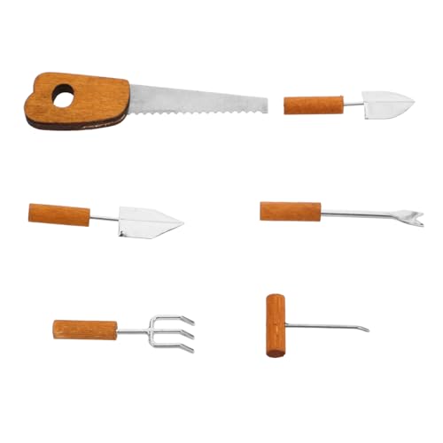 Warmhm 6er Set Simulierte Landwirtschaftliche Werkzeuge Mini-hausbausatz Gartendeko Selber Machen Bonsai-Ornament-zubehör Miniatur-bastelzubehör Mini-gartendekorationen Legierung von Warmhm