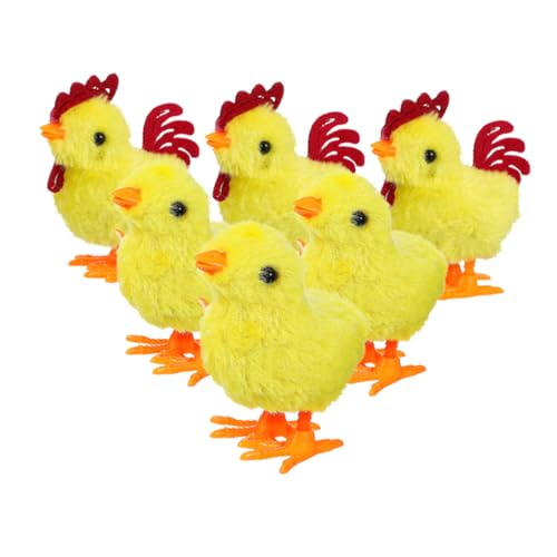 Warmhm 6pcs Aufwickel Springen Kükenspielzeug Simuliertes Bauernhuhnhuhn Figuren von Warmhm