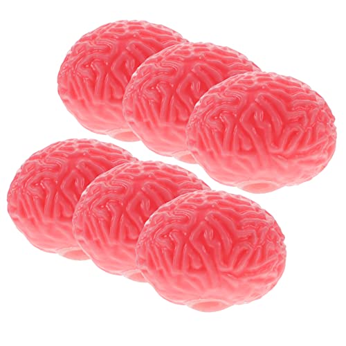 Warmhm 6st Gehirn-Stress-Ball Simuliertes Gehirnmodell Spukhaus-Requisite Gehirnspielzeug Zusammendrücken Druckentlastungsspielzeug Quetschspielzeug Weiches Gummi TPR Dekorationen von Warmhm