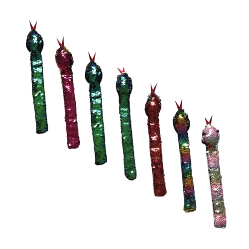 Warmhm 7 Stück Pop-Kreis-Armband Festival-Slap-Bands Entzückendes Schlangenarmband Armband in Schlangenform Interessantes Schlagarmband Verschleißfestes Schlangenarmband Kunstleder von Warmhm