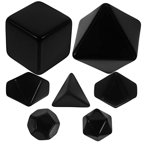 Warmhm 7 Stück gesetzt spielwürfel spielewürfel dice Set Fantasiewürfel mehrseitig selbstgemachte Geschichtenwürfel DIY versorgung liefern Plastik Black von Warmhm
