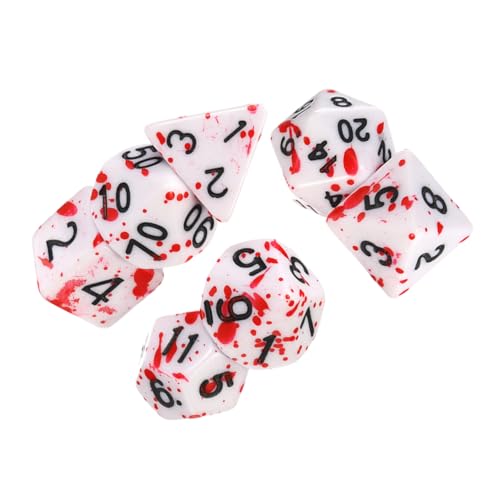 Warmhm 7stücke Teiliges Polyhedral Dice Set Mit Blutspritzern Tragbare Würfel Für Halloween-Partys Brettspiele Und Rollenspiele Für Kreative Spieleabende Warmhm 7stücke Teiliges Polyhedral Dice Set Mit Blutspritzern Tragbare Würfel Für Halloween-Partys Brettspiele Und Rollenspiele Für Kreative Spieleabende von Warmhm