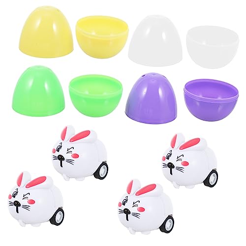 Warmhm 8 Sätze Hasenwagen-Eier ostern für spielzeuge spielwaren gieskanne kinderspielzeug kid toys Ostervorräte Eierschachteln ostern gefülltes ei Plastik Colorful von Warmhm
