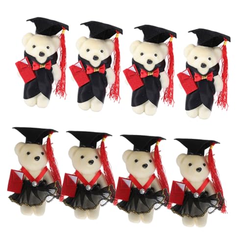 Warmhm 8 Stück Abschlusssaison Dr. Bär Deko Blumenstrauß DIY Liefert Bärenpuppen Für Blumenstrauß Blumenstraußzubehör in Bärenform Cartoon-bär-Puppe Abschluss Trägt Puppen Plüsch von Warmhm
