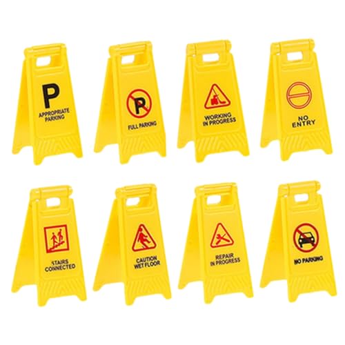 Warmhm 8 Stück Kinderverkehrswarnschild Miniatur Barrikade-Signalspielzeug Warnzeichen Mini-Verkehrszeichen für Verkehrswarnschilder -Verkehrszeichen Plastik Gelb Warmhm 8 Stück Kinderverkehrswarnschild Miniatur Barrikade-Signalspielzeug Warnzeichen Mini-Verkehrszeichen für Verkehrswarnschilder -Verkehrszeichen Plastik Gelb von Warmhm