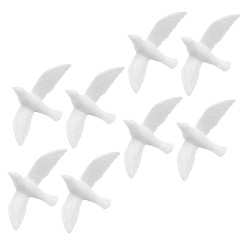 Warmhm 8 Stück Kleine Weiße Tauben Modell Malfiguren Für Puppenhaus Miniatur Taubenspielzeug Vögel Ornamente Für Puppenhaus Ornament Tauben Miniatur Miniatur Kunstharz von Warmhm