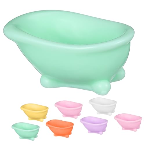 Warmhm 8 Stück Mini Badewanne Dekoration für Puppenhaus Teiliges aus Widerstandsfähigem Harz für Badezimmerzubehör für Kreative Mikro und Niedliche Deko von Warmhm