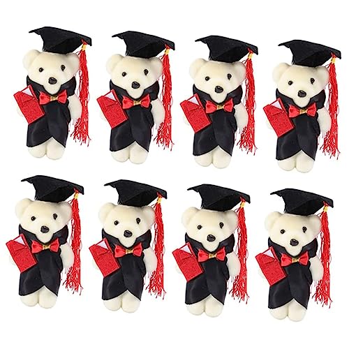Warmhm 8 Stück Puppe Abschlussgeschenk Abschlussbär Vorschulkinder Abschluss Plüschbär Blumenstrauß Kuscheltier Plüschtier Abschlussspielzeug Minipuppe Abschlussbären Entzückende von Warmhm