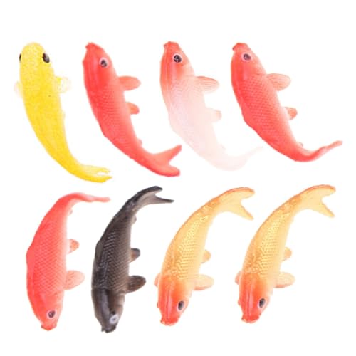 Warmhm 8stücke Teiliges Miniatur Koi Modelle Realistische Dekoration Für Aquarien Puppenhäuser Und Miniaturlandschaften Robuste Kunststofffische Gemischten Farben von Warmhm