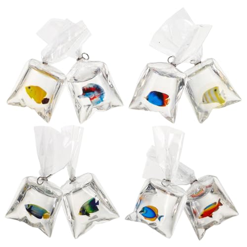 Warmhm 8 Stück Transparenter Fischschmuck Aus Kunstharz Lustige Schlüsselanhänger Fisch Charm Schlüsselanhänger Fisch Schlüsselanhänger Kleine Fischtasche Fisch In Der Tasche von Warmhm
