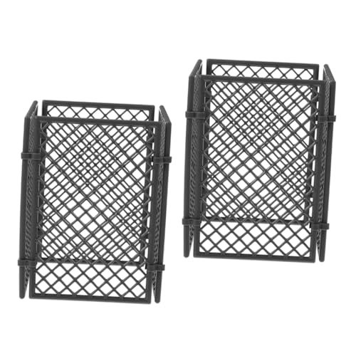 Warmhm 8 Stücke Schutznetz Bausteine ​​Zubehör Miniaturzaun Weihnachtsbaumzaun Minizaun Feengartenzaun Grau Abs von Warmhm