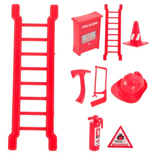 Warmhm 8 Teiliges Set Mit Feuerlöschzubehör Für Puppenhäuser Feuerlöschdecke Für Die Küche Miniatur Feuerwehrmann Spielfeuerlöschdecke Und Feuerlöscherspielzeug Winziger von Warmhm