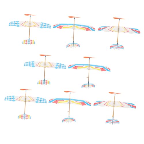 Warmhm 8Stücke Gummiband Segelflugzeugspielzeug Kleine Outdoor Flugzeugmodelle Für Spaß Im Freien Farben Einfach von Warmhm