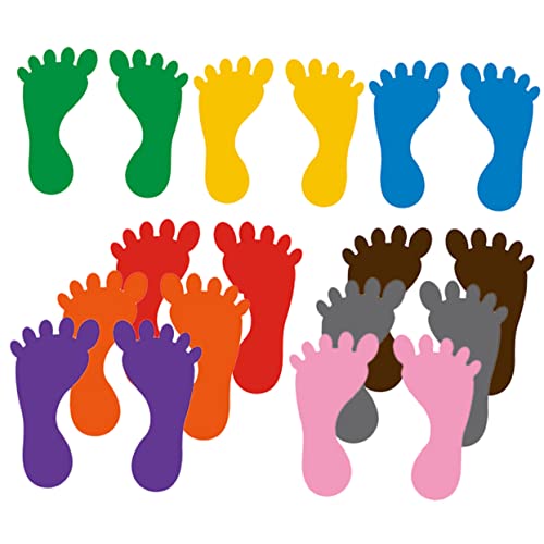 Warmhm 9 Paare Aufkleber für Wandtattoos Selbstklebende Bodenmarkierungen für Kindergärten rutschfest und Wasserabweisend für Klassenzimmer und Zuhause Zufällige Farbe von Warmhm