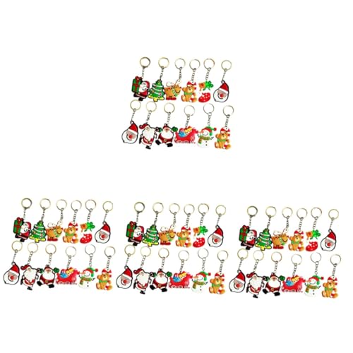 Warmhm 96 Stk Schlüsselanhänger Schlüsselhalter fürs Auto Miniaturornamente Geschenkfüller Schlüsseletui Weihnachtsmann Schlüsselringe Schlüsselbund niedlich Weihnachtsbaum Kind von Warmhm
