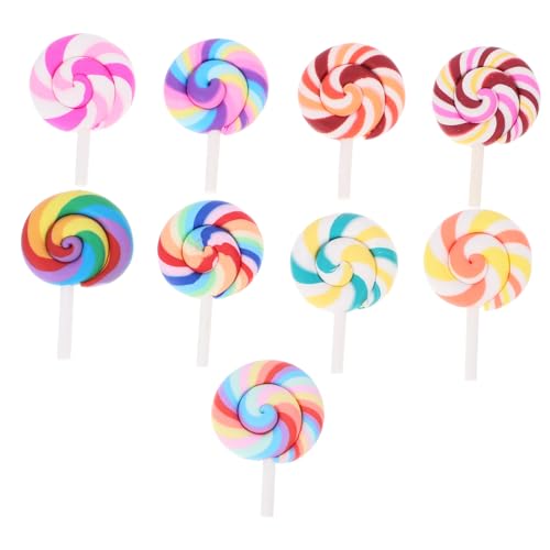 Warmhm 9Stücke Mini Lollipop Dekorationen Für Mikro Landschaften Kreative Foto Requisiten Regenbogenfarben Für Hochzeitsfotos Und Bastelprojekte von Warmhm