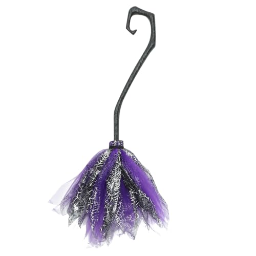 Warmhm Abnehmbarer Hexenbesen aus Kunststoff Halloween Deko Zauberbesen für Party Cosplay Karneval Mädchen Kostüm Requisite von Warmhm