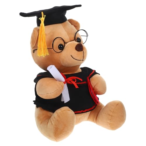 Warmhm Abschluss-Gedenkpuppe Studenten Student Plush Toy Schulabschlussgeschenk Soft Toy plushbit Party dekorativer Plüschbär Graduierung Plüsch Bärenpuppe PP Baumwolle von Warmhm