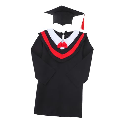 Warmhm Abschlusskleid Set mit Talar und Quaste Atmungsaktiv und für Schulabschluss Cosplay und Fotografie Geeignet für Grundschulkinder von Warmhm