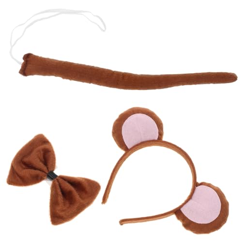 Warmhm Affenohren Stirnband Satz für Cosplay Tierkostüm Zubehör für Erwachsene für Karneval Halloween Party von Warmhm