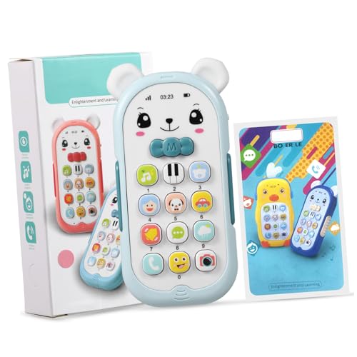 Warmhm Babyspielzeug Musiktelefon mit Lichtern für Kleinkinder Lernspielzeug für Frühe Bildung für Monate Kinderfreundliches Design Hellblau mit Fröhlichen von Warmhm