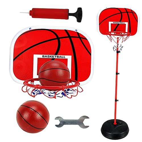Warmhm Basketballrahmen Höhenverstellbares Basketballspielzeug mit Ball für Drinnen und Draußen für Basketballfähigkeiten von Warmhm