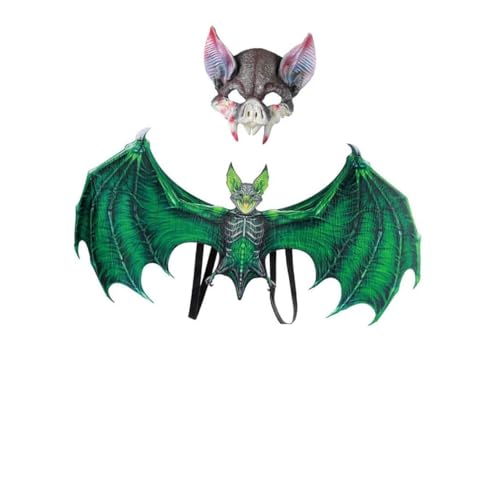 Warmhm Batsuit Kostümset Mit Maske Und Flügeln Für Halloween Und Karneval Cosplay Partys Maskeraden Und Rollenspiele Für Erwachsene von Warmhm