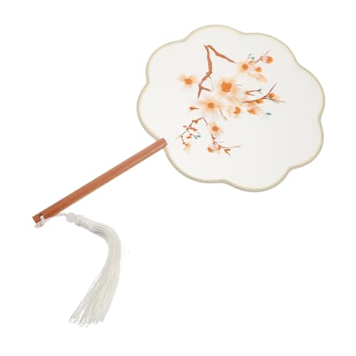 Warmhm Bestickter Runder Handfächer aus Leichter Traditioneller Chinesischer Fächer mit Detaillierter Stickerei für Tanz Hochzeit und Dekoration von Warmhm